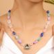 Colorful Pastel Beaded Necklace with Triangular Kundan Pendant